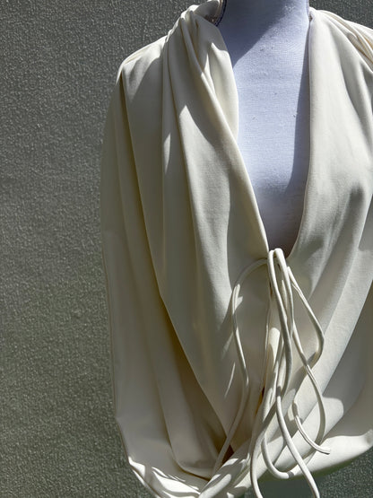 A bold white two-piece set
