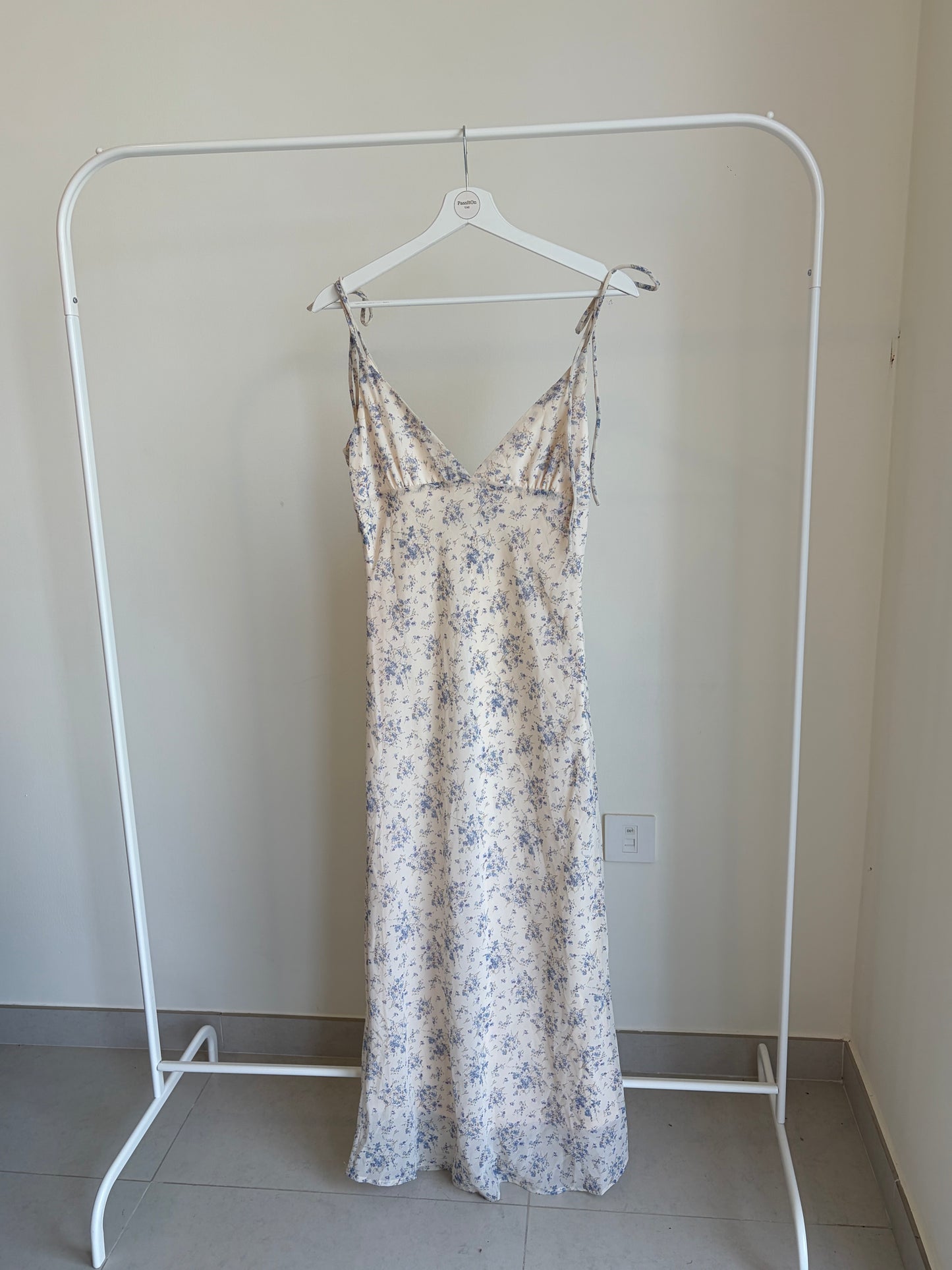 white floral maxi dress