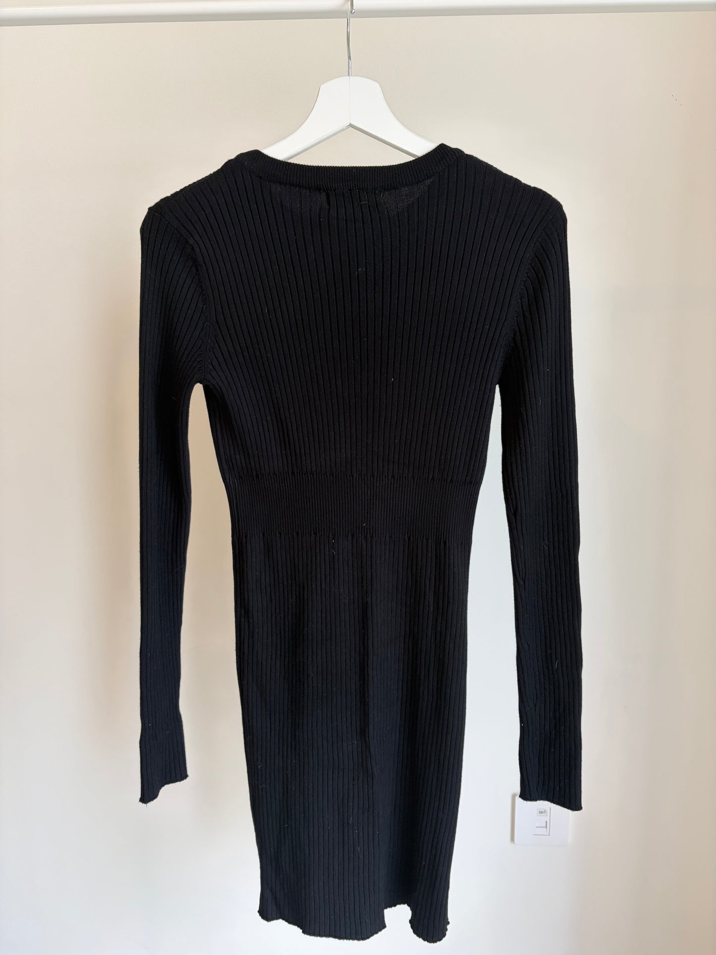 Black Ribbed Knit Bodycon Dress – Bershka