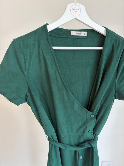 Green Wrap-Style Mini Dress – Mango