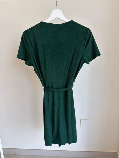 Green Wrap-Style Mini Dress – Mango