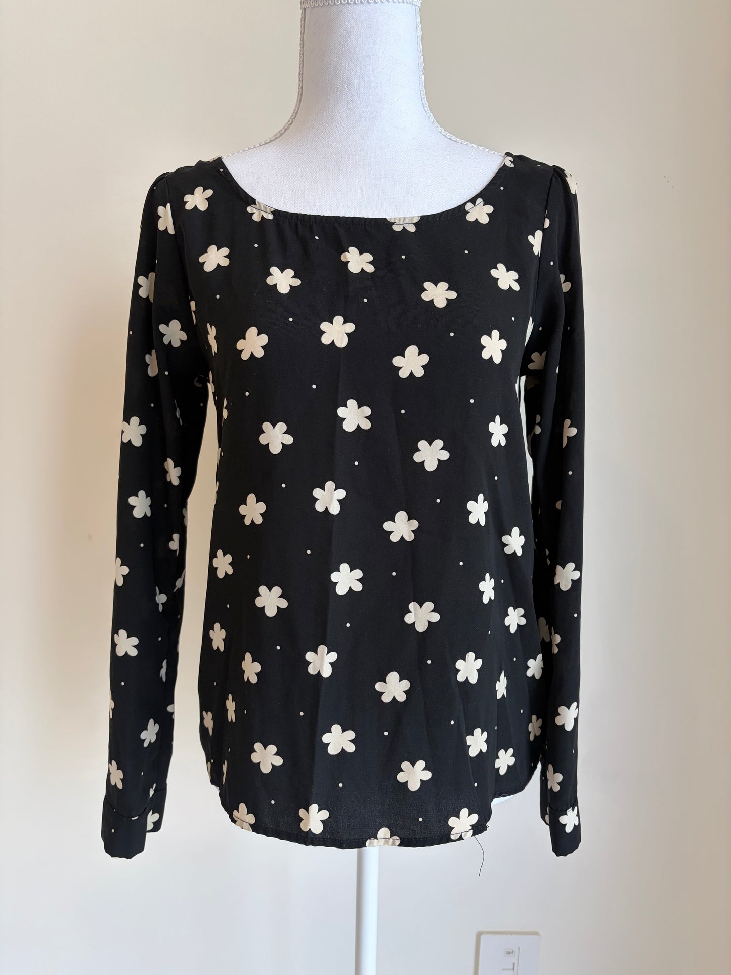 black floral long sleeve top