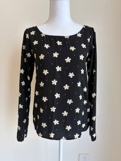 black floral long sleeve top