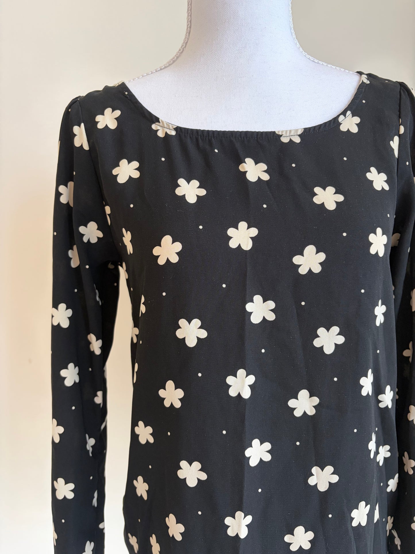 black floral long sleeve top