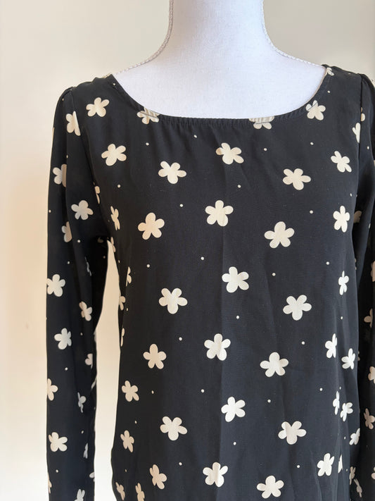 black floral long sleeve top
