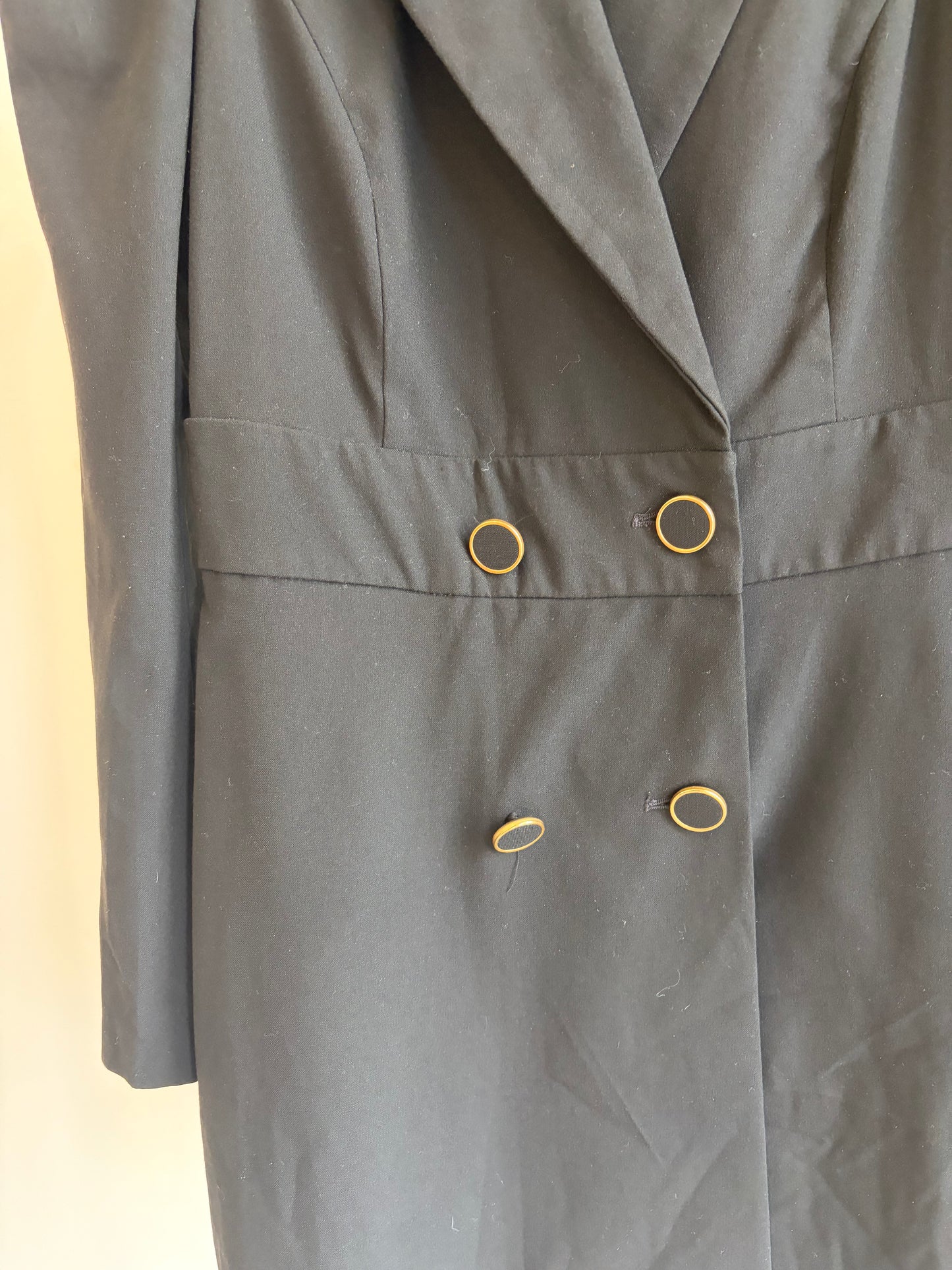 ZARA Black Blazer Dress with Gold Buttons