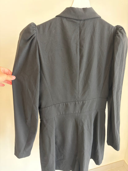 ZARA Black Blazer Dress with Gold Buttons