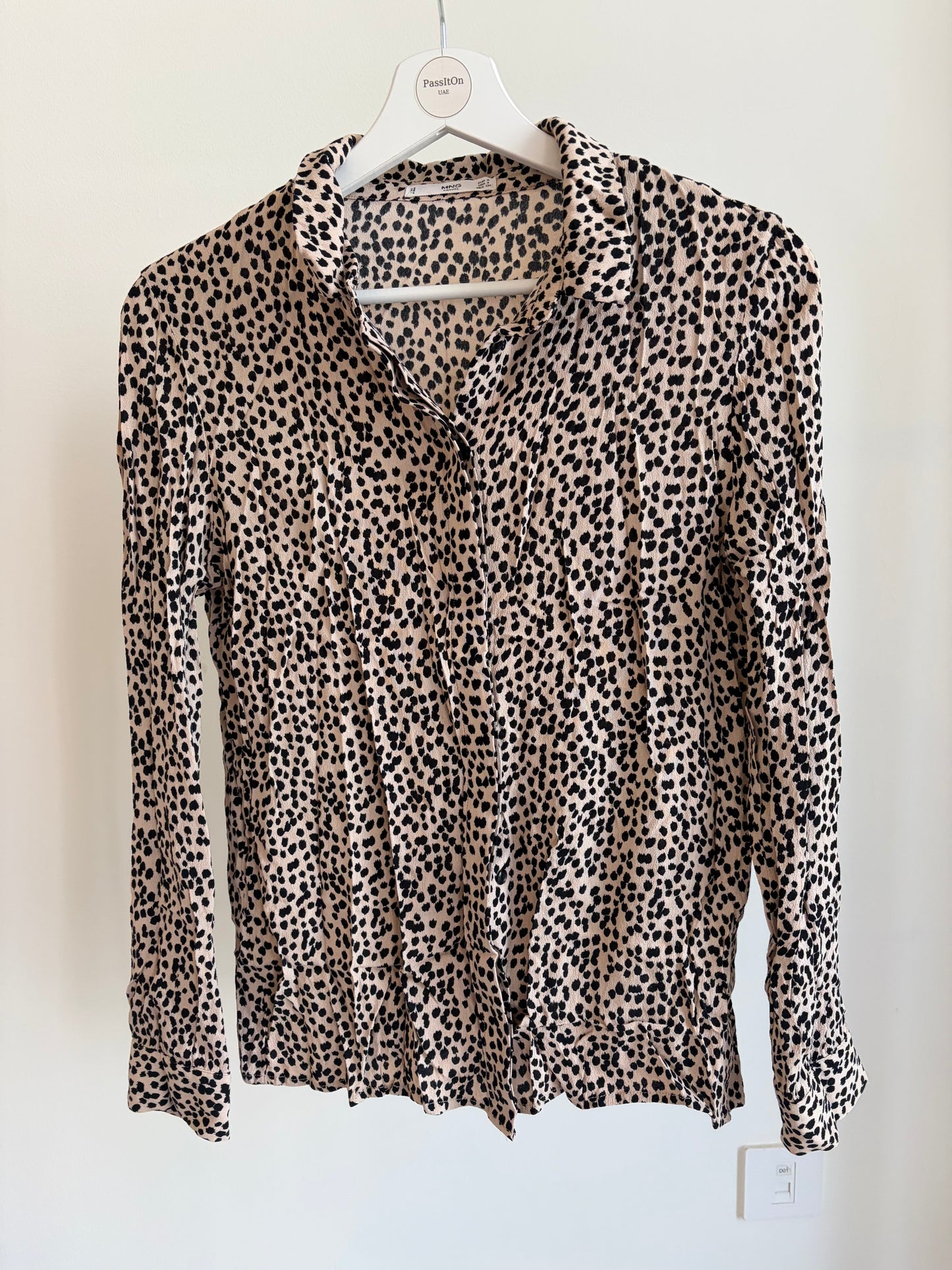 Leopard Print Button-Up Blouse