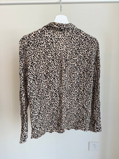 Leopard Print Button-Up Blouse