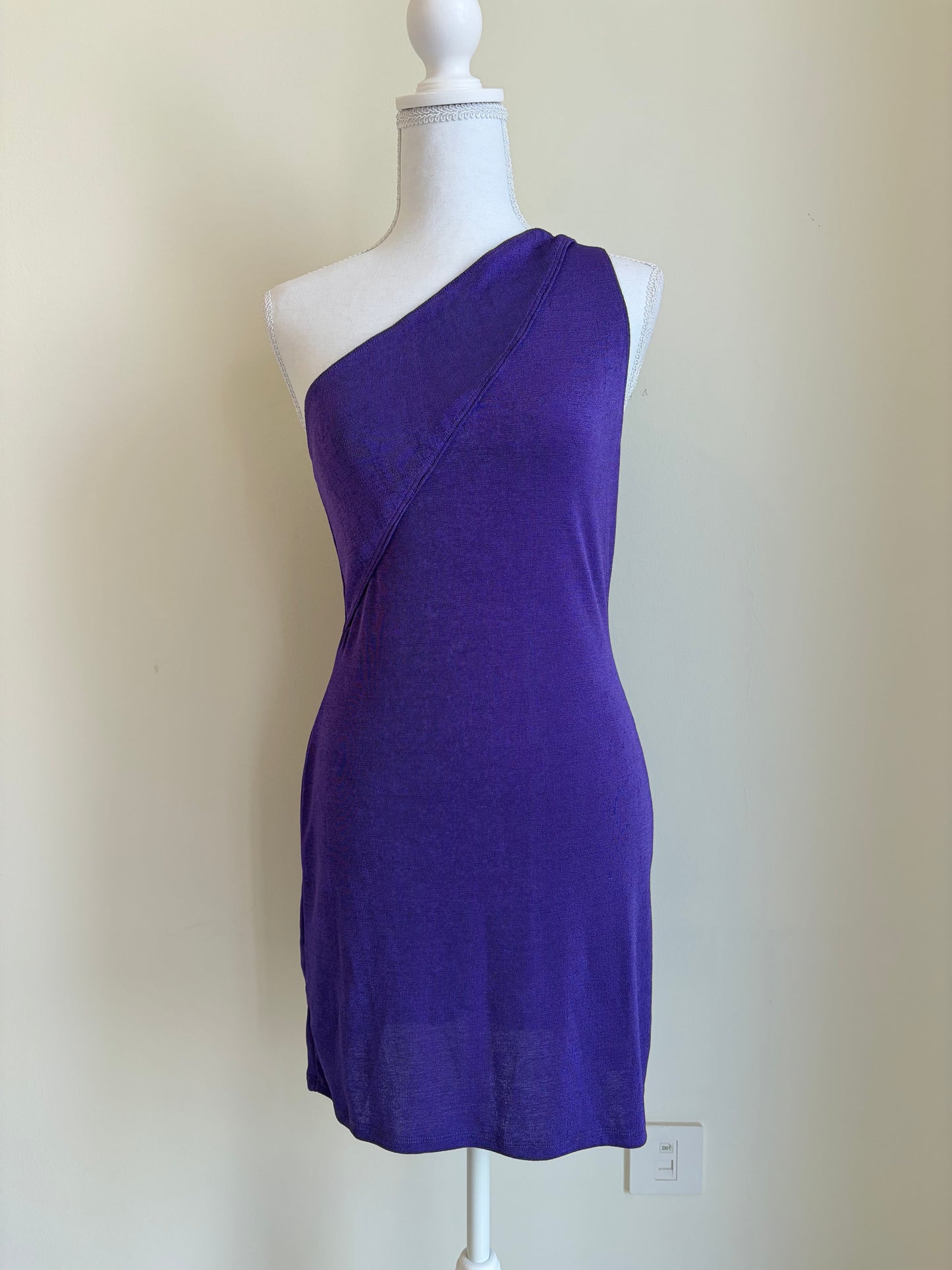 One-Shoulder Purple Mini Dress