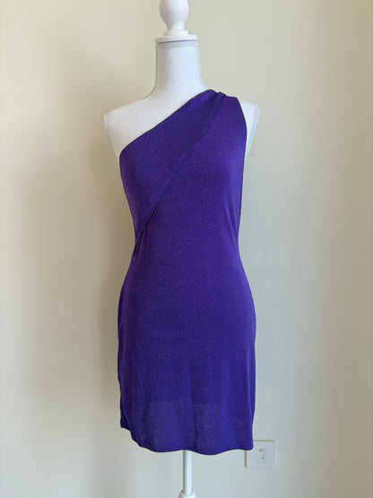 One-Shoulder Purple Mini Dress