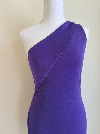One-Shoulder Purple Mini Dress