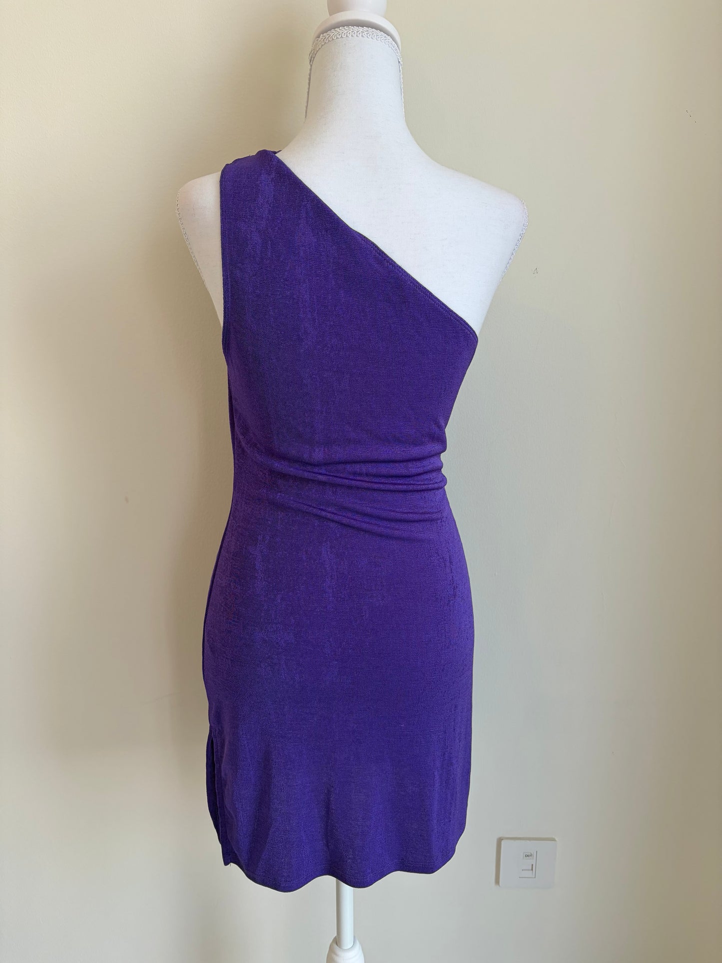 One-Shoulder Purple Mini Dress