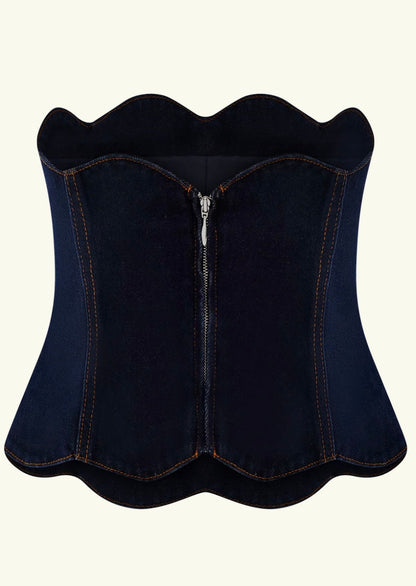 Strapless scallop top