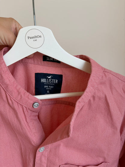 Pink Slim Fit Button-Up Shirt – Hollister