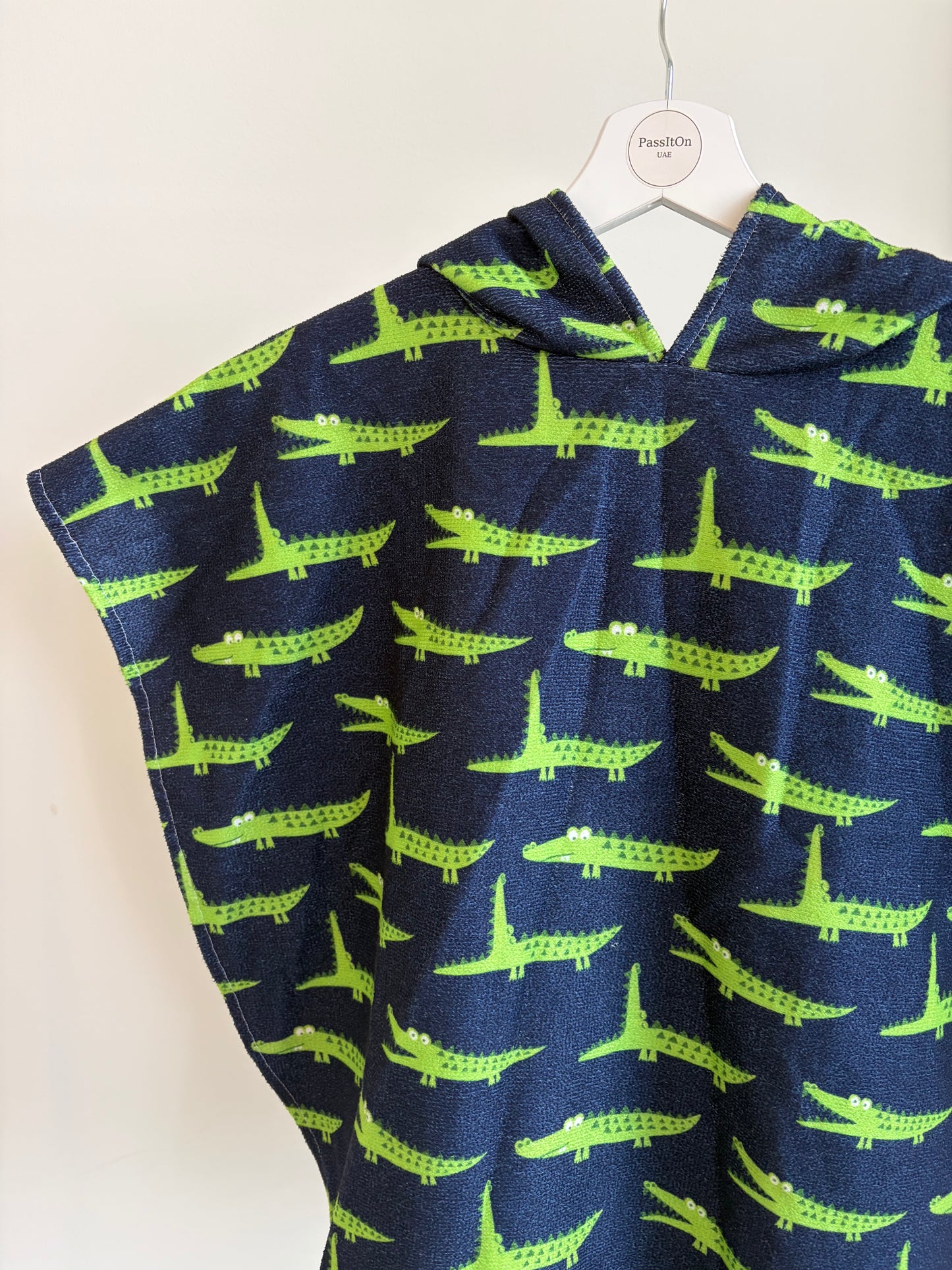 Kids Crocodile Print Hooded Poncho Towel