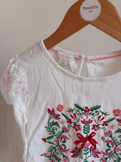 Girls Embroidered Long Sleeve Top – Monsoon