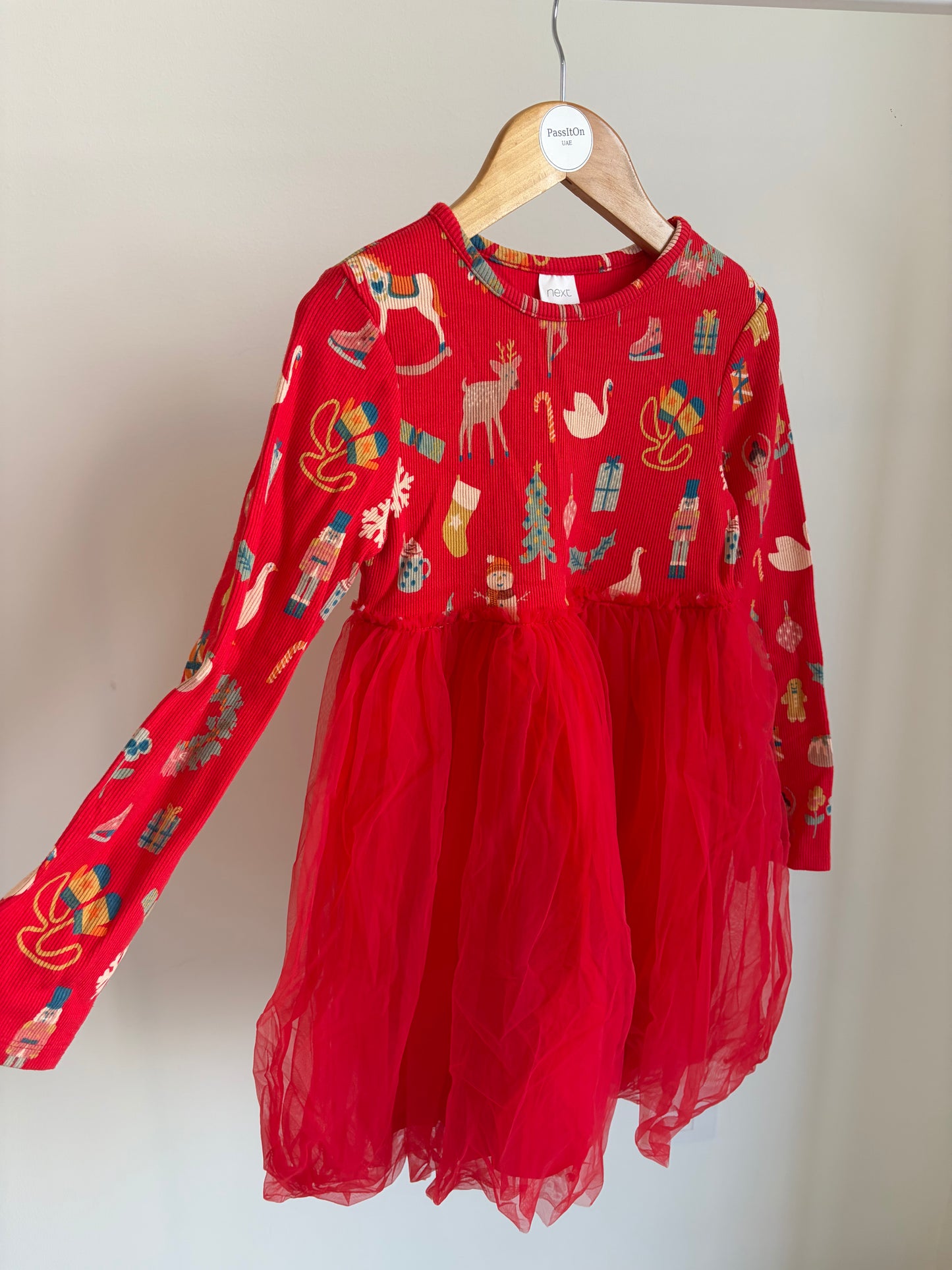 Festive red girls’ dress