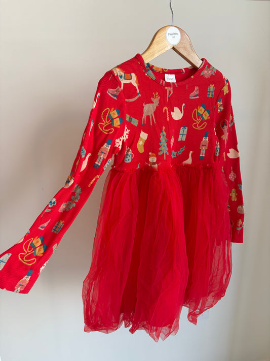Festive red girls’ dress