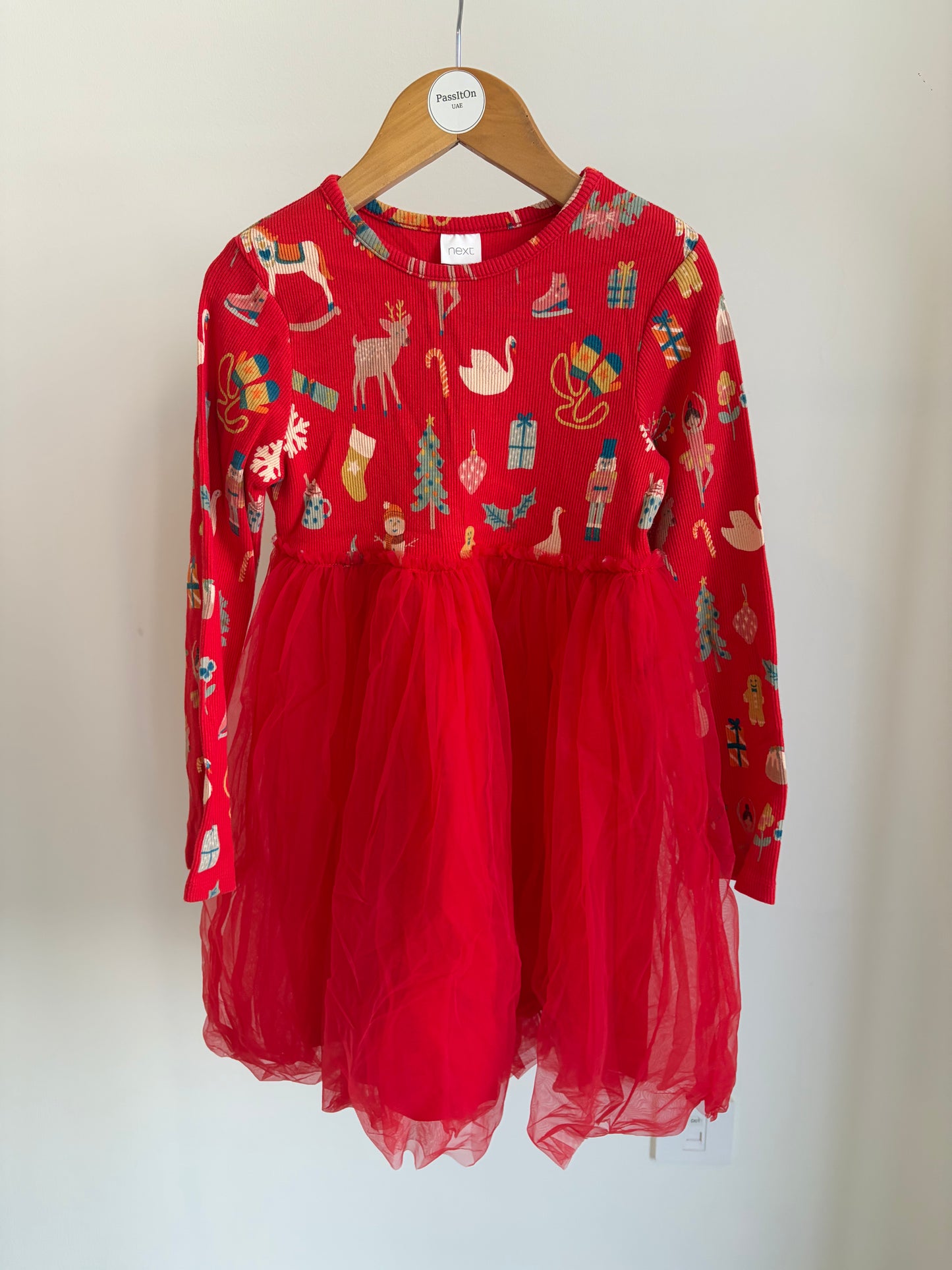 Festive red girls’ dress