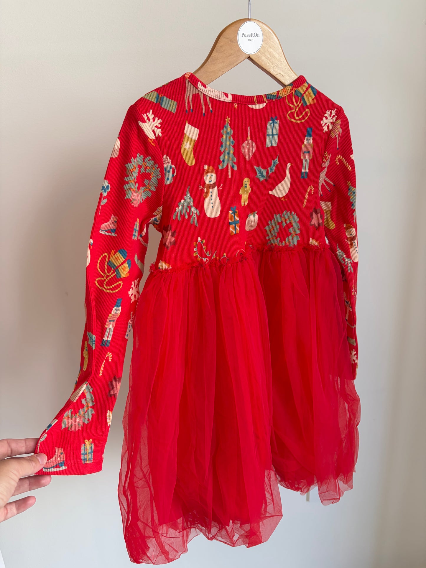 Festive red girls’ dress