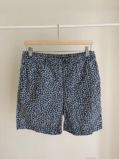 Black & Grey Patterned swim Shorts – Elastic Waist
