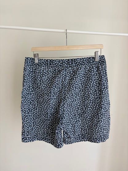 Black & Grey Patterned swim Shorts – Elastic Waist