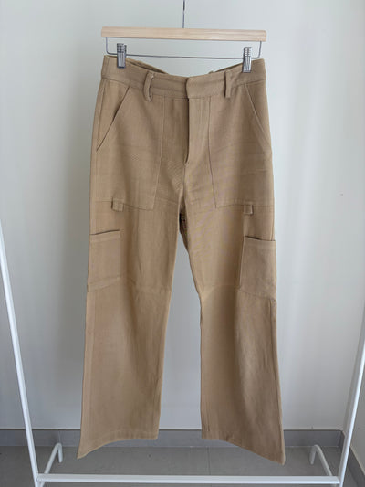 Beige Wide-Leg Cargo Pants – Utility Style