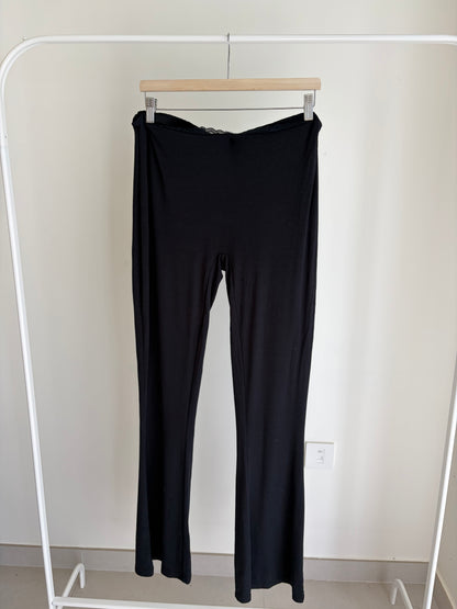 Black flared leggings