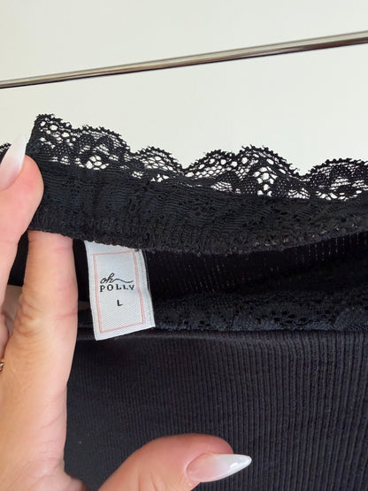 Black flared leggings