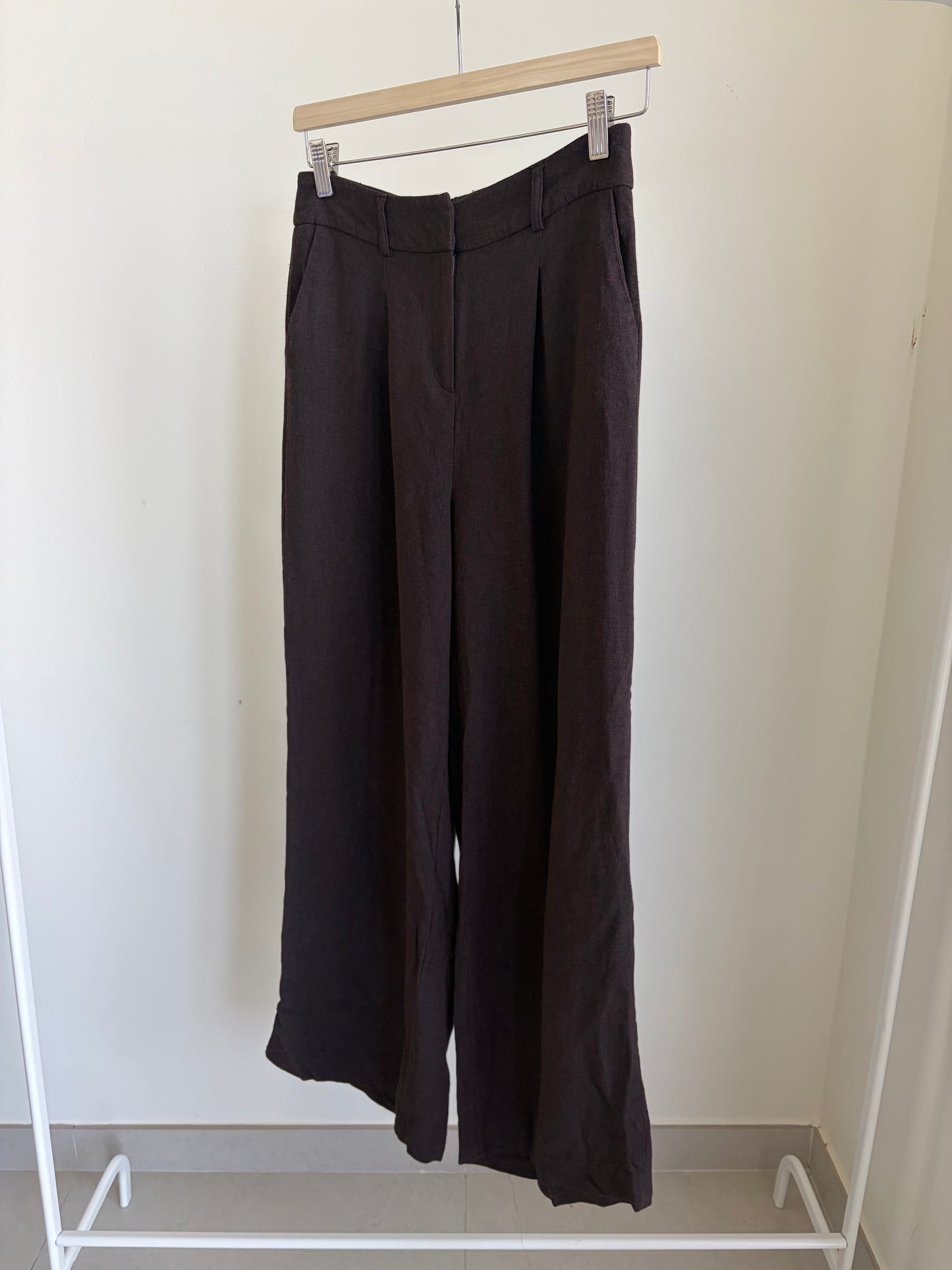 high waisted wide leg trousers