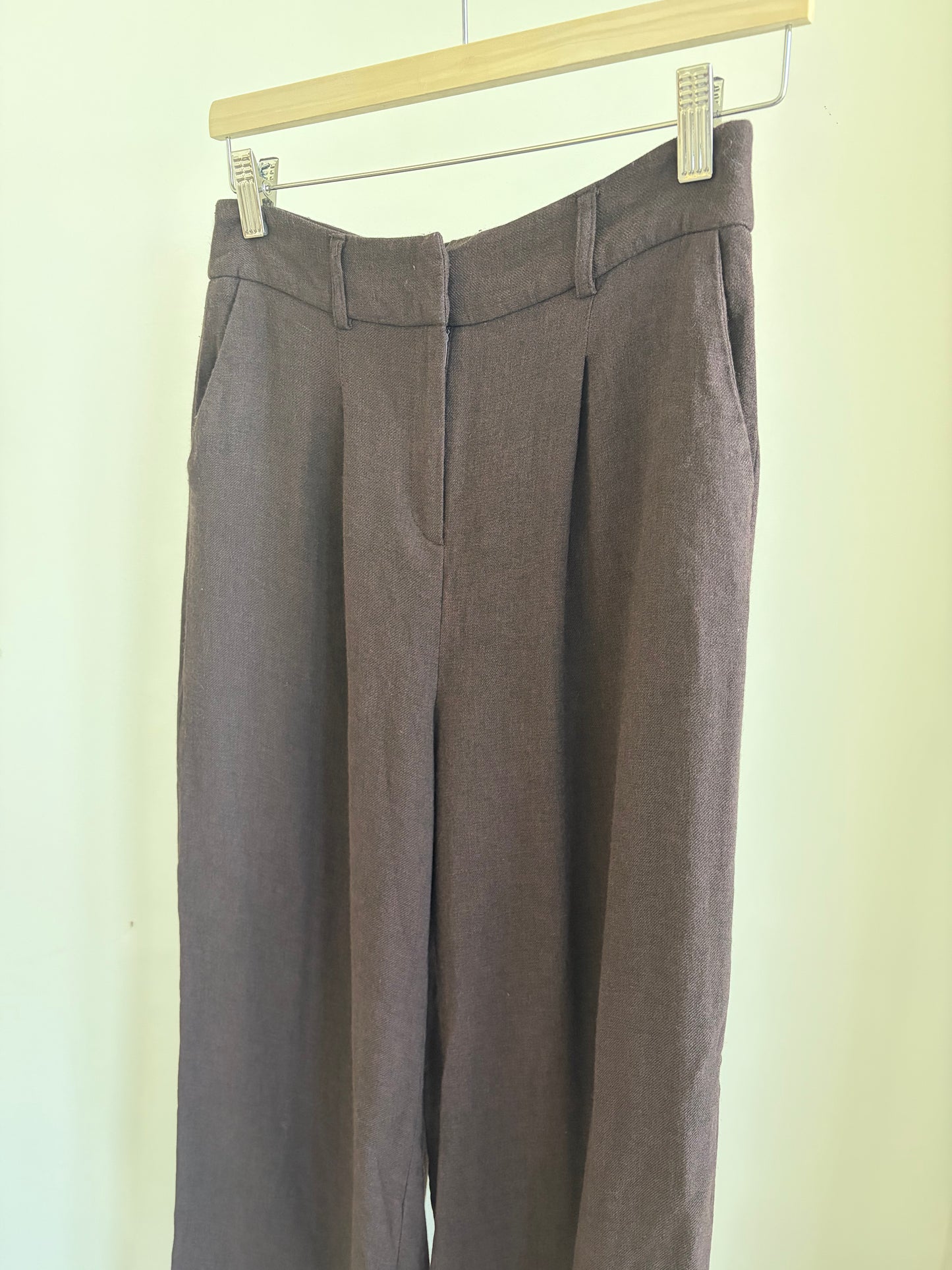 high waisted wide leg trousers