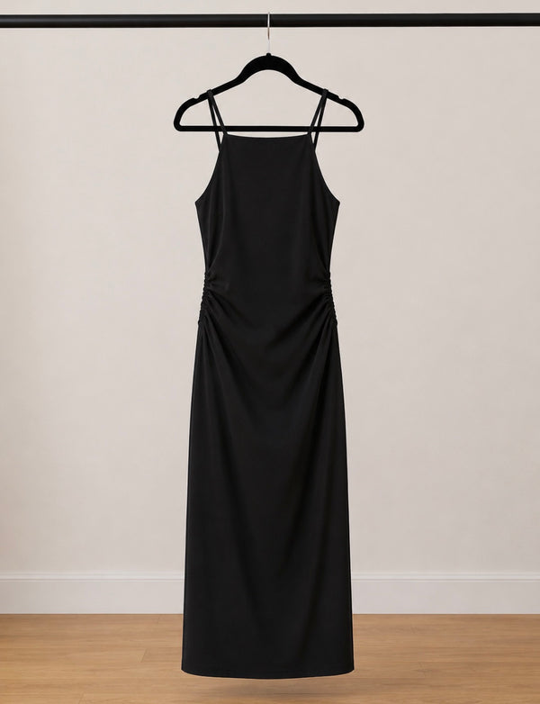 STRADIVARIUS MIDI BLACK DRESS
