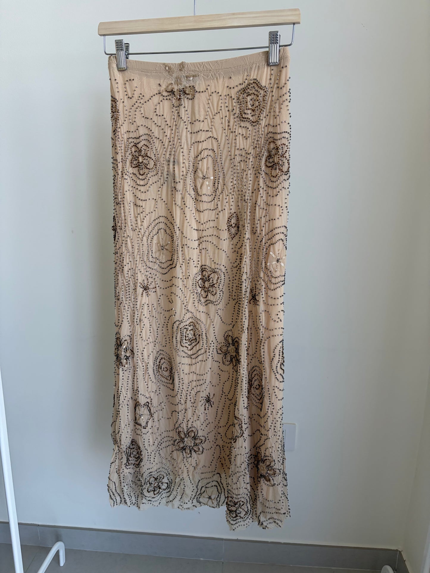 zara embellished mesh/maxi