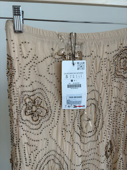 zara embellished mesh/maxi