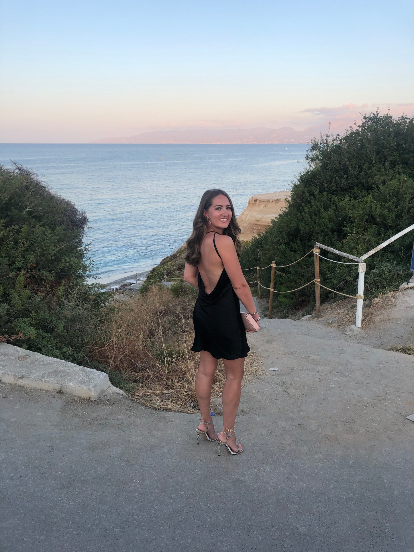 Zara Black satin backless mini dress