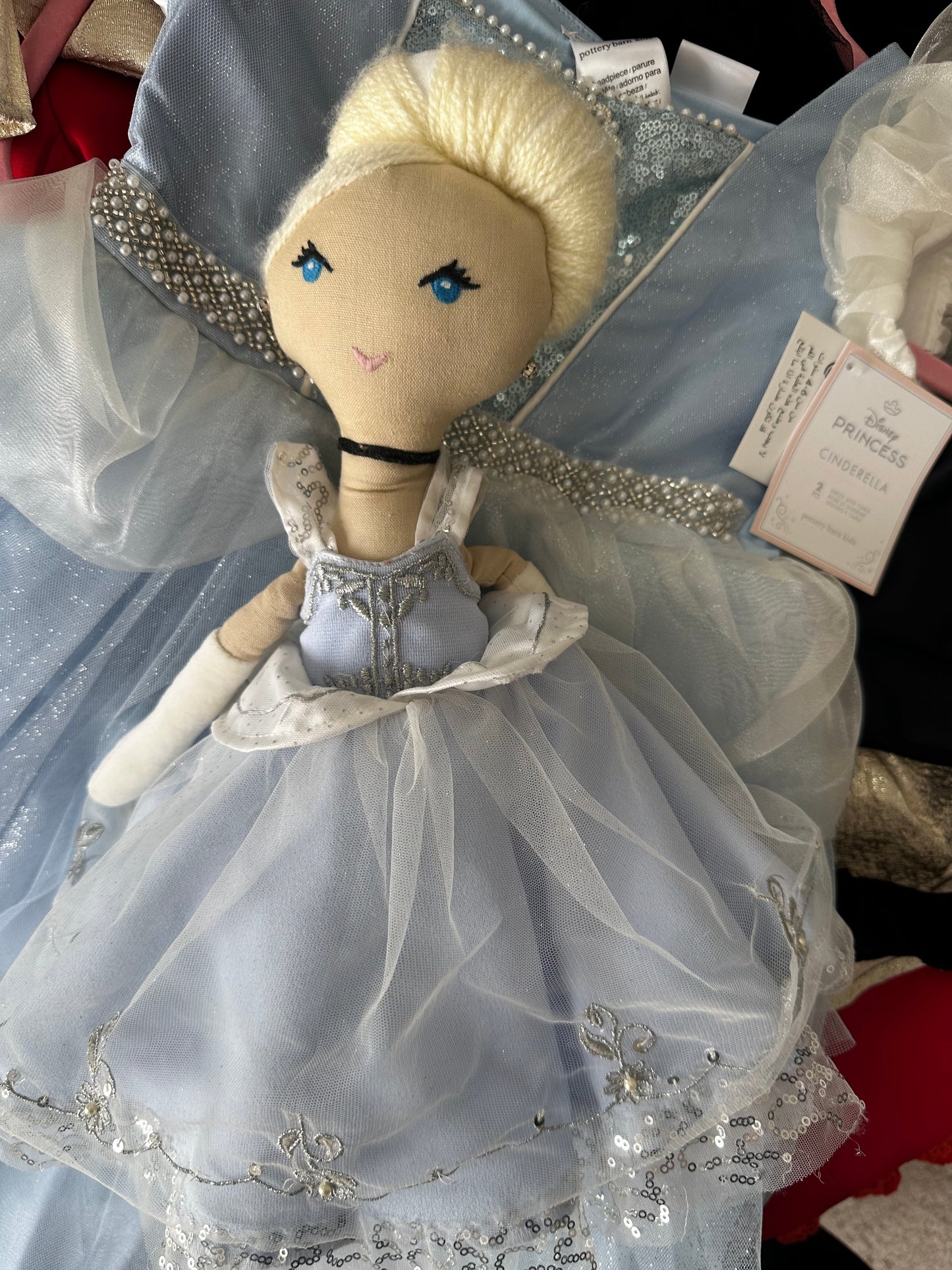 Pottery Barn Kids blue princess fancy dress and doll BRAND NEW