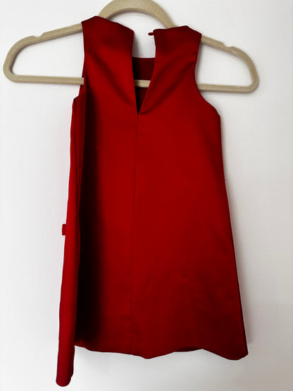 Red silk Zara dress with bows