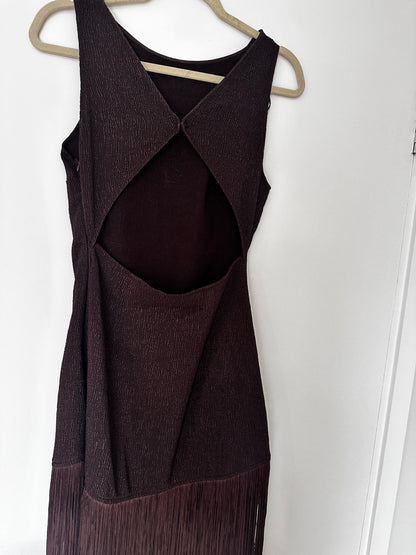 Brown Zara tassle dress