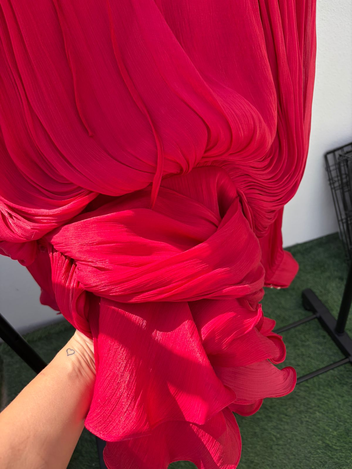 Red Chiffon Draped Mini Dress – My Brunch Fit