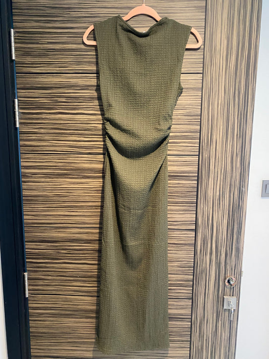 Stradivarius Dark Green Midi Body Con - M