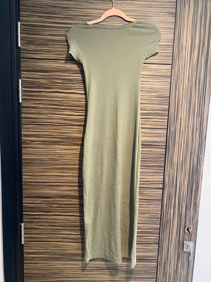 Pull & Bear Army Green BodyCon Midi - XS