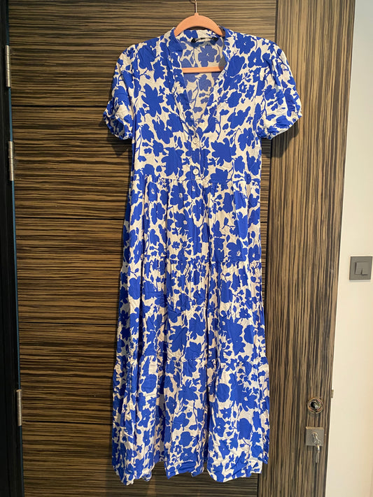 ZARA Blue Midi Dress - S