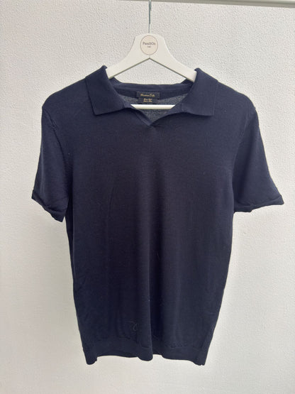 Massimo Dutti Dark Blue Knit T-Shirt