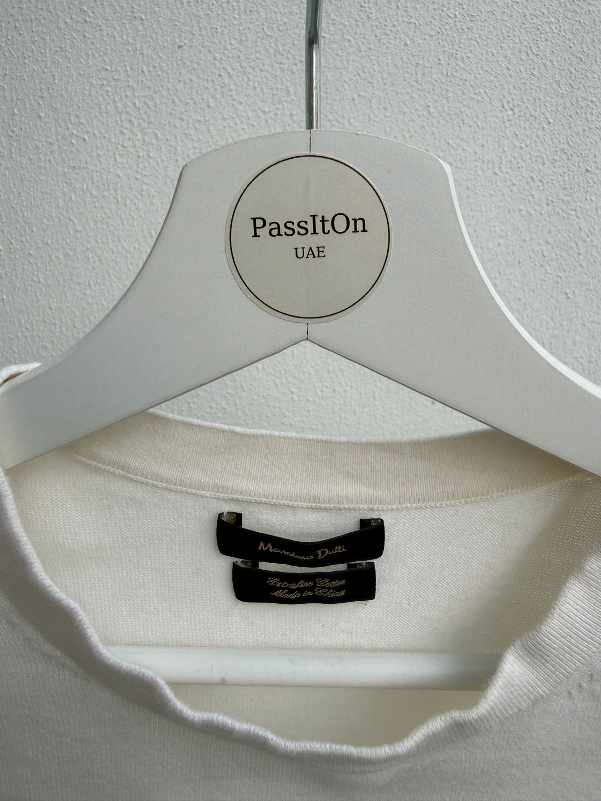 Massimo Dutti Cream T-Shirt Minimal Basic Excellent Condition