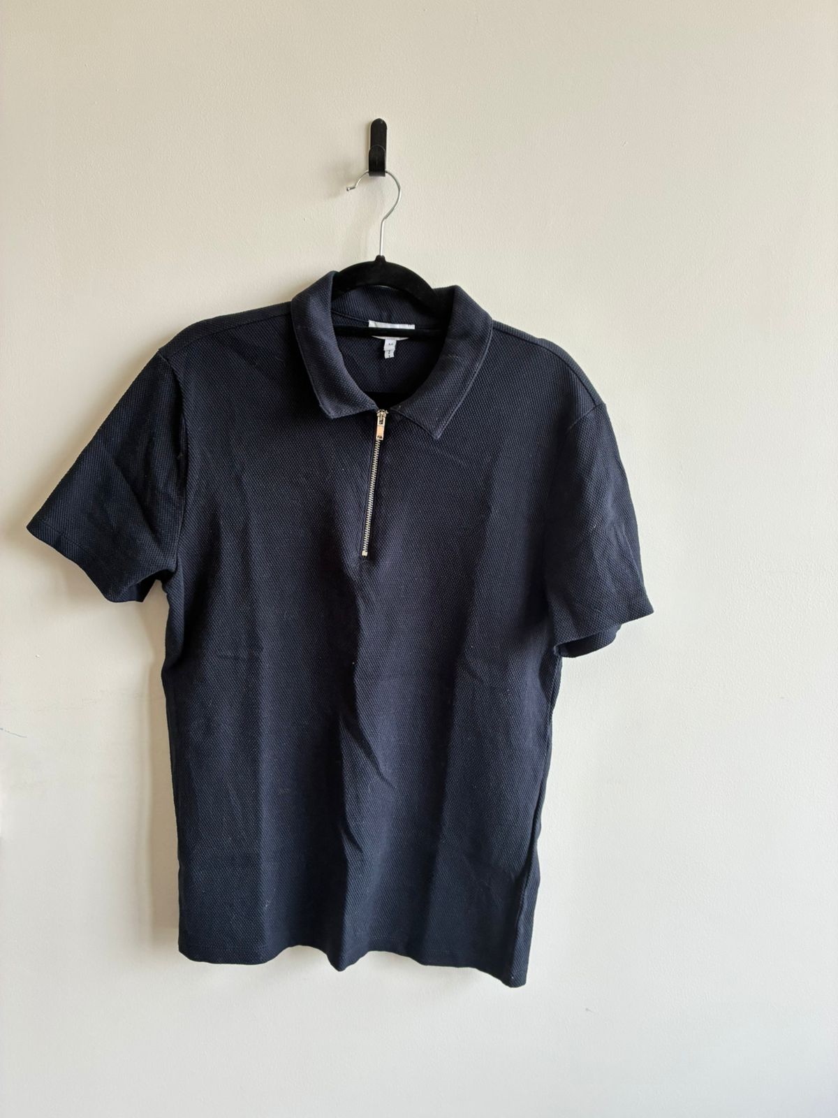 Reiss Textured Half-Zip Polo